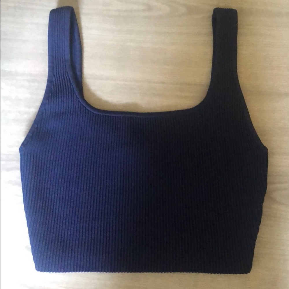 Navy Aritzia Babaton Sculpt Knit Tank